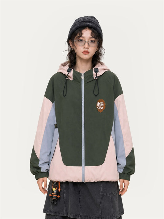 HEA Multi-Pocket Workwear Jacket – Contrast Collar Utility Coat