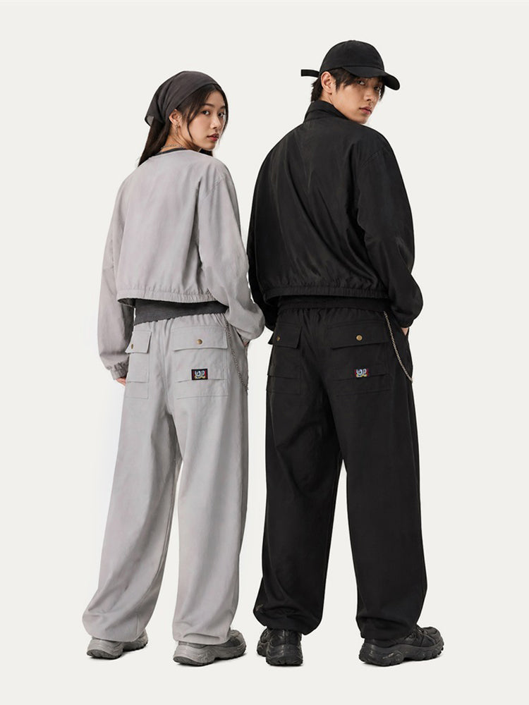 HEA Relaxed Woven Drawstring Pants – Straight Leg Streetwear Trousers