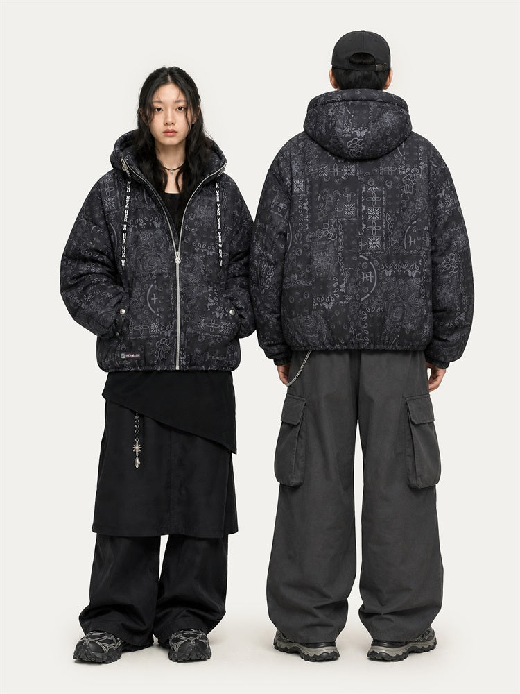 HEA All-Over Print Hooded Puffer Jacket