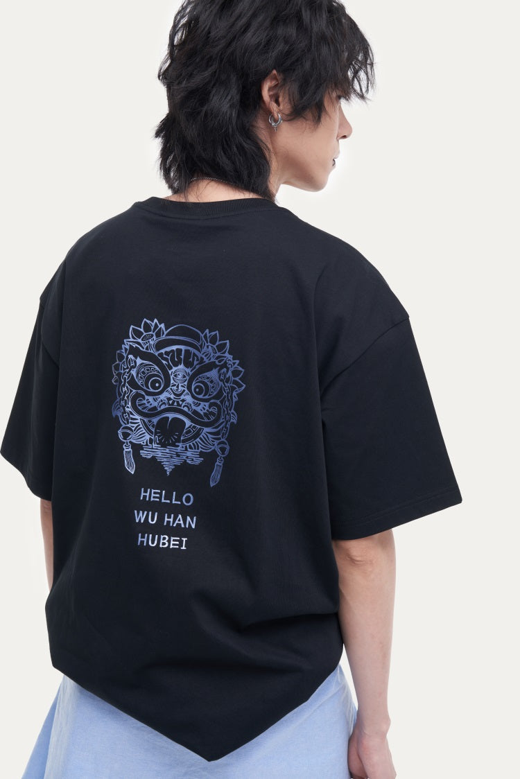 HEA Heavyweight Lion Graphic Tee | Unisex Oversized Streetwear Short Sleeve
