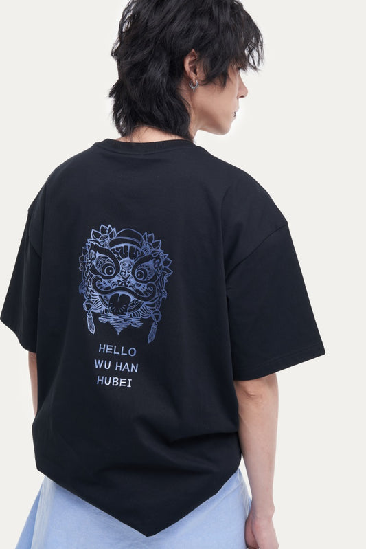 HEA Heavyweight Lion Graphic Tee | Unisex Oversized Streetwear Short Sleeve