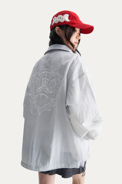 HEA Lion Head Embroidered Sun Protection Jacket, Unisex Streetwear Lightweight Windbreaker