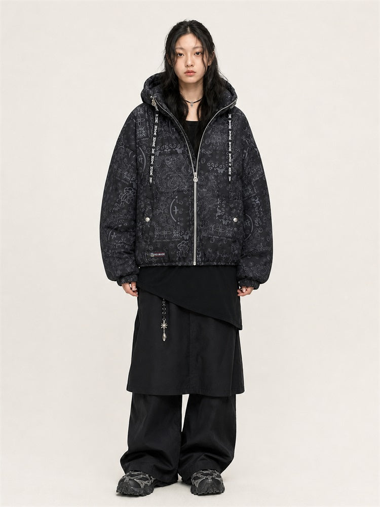 HEA All-Over Print Hooded Puffer Jacket