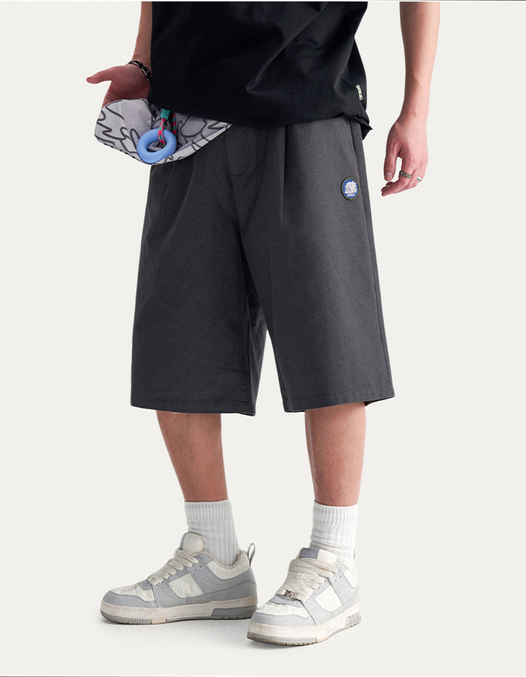 HEA Unisex Solid Color Casual Shorts, Loose Fit Streetwear Shorts