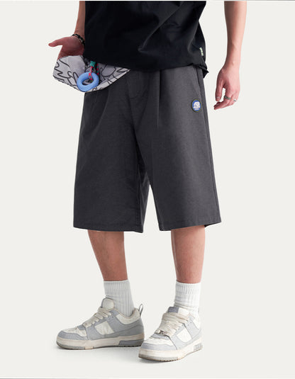 HEA Unisex Solid Color Casual Shorts, Loose Fit Streetwear Shorts