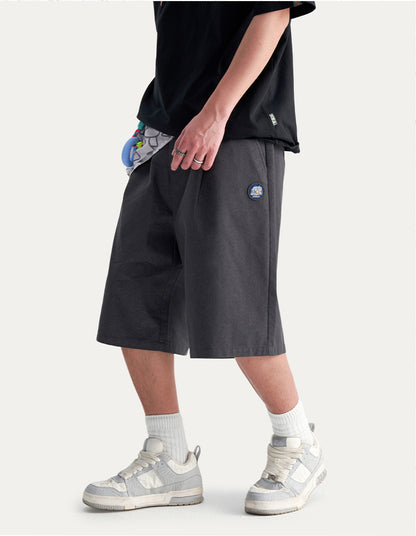 HEA Unisex Solid Color Casual Shorts, Loose Fit Streetwear Shorts