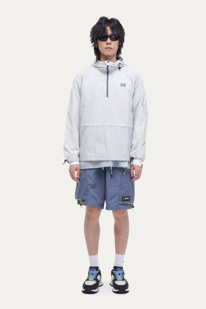 HEA Cartoon Graphic Half-Zip Hooded Anorak | Unisex Streetwear Casual Lightweight Jacket