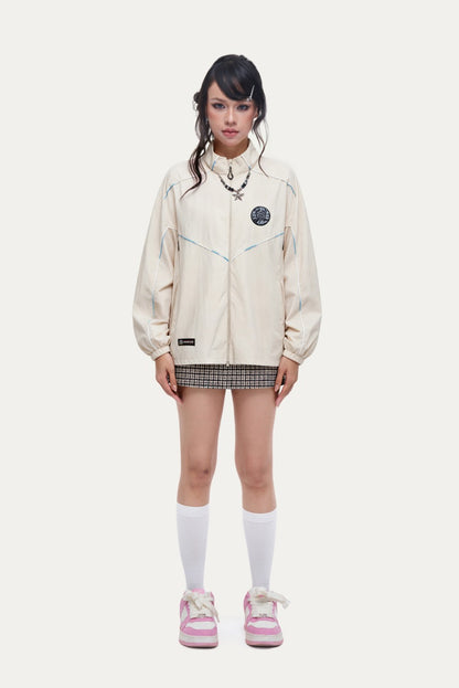 HEA Retro Sport Track Jacket, Unisex Streetwear Full-Zip Windbreaker