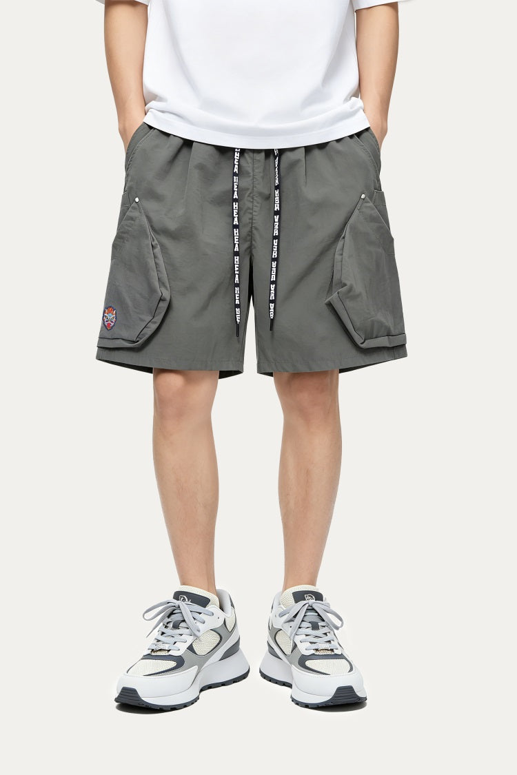 HEA Bubble Texture Cargo Shorts, Unisex Drawstring Loose Casual Walking Shorts
