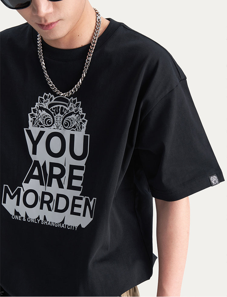 ：HEA Unisex Heavyweight Cotton Lion Graphic T-Shirt, Oversized Streetwear Short Sleeve Tee