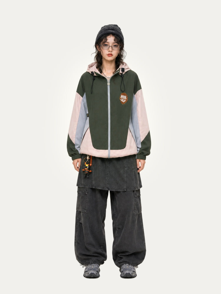 HEA Multi-Pocket Workwear Jacket – Contrast Collar Utility Coat