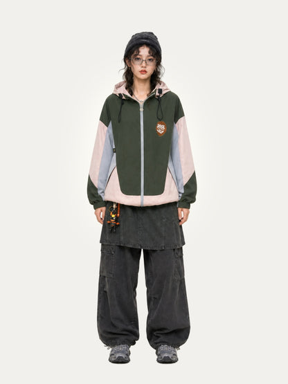 HEA Multi-Pocket Workwear Jacket – Contrast Collar Utility Coat
