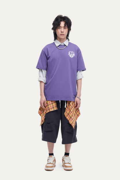 HEA Unisex Heavyweight Cotton Lion Graphic T-Shirt, Oversized Streetwear Short Sleeve Tee