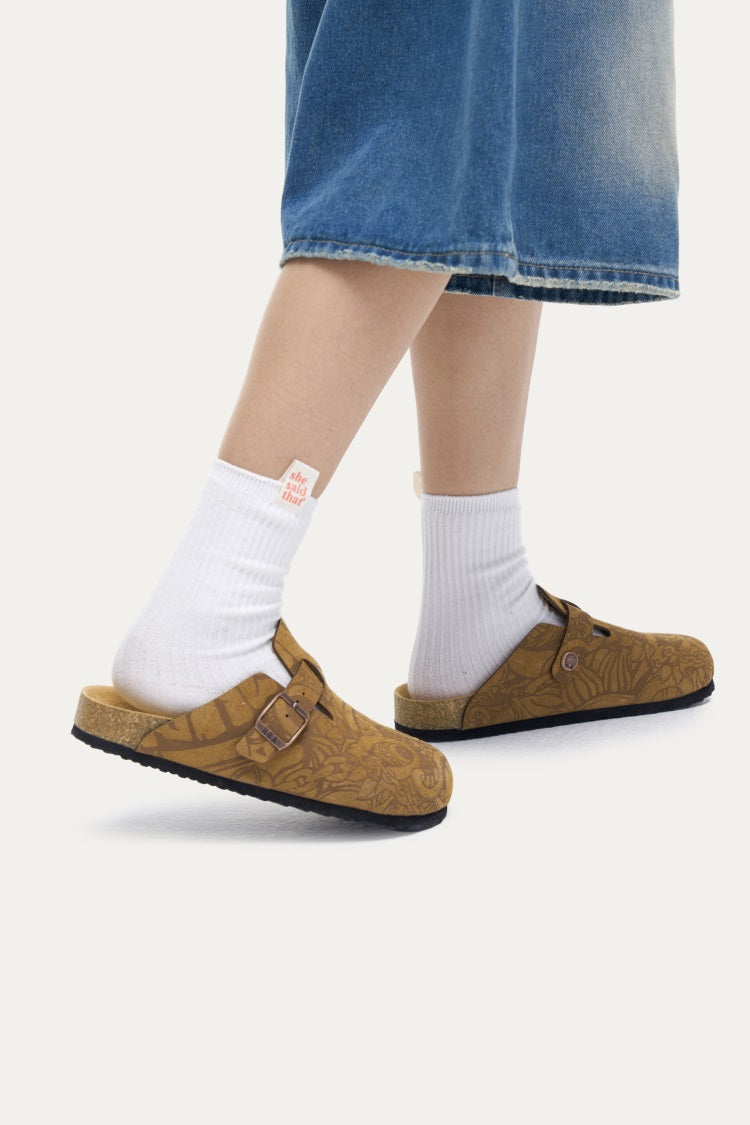 HEA Lion Allover Printed Cork Clogs, Unisex Slip-On Mule Sandals Casual Walking Shoes