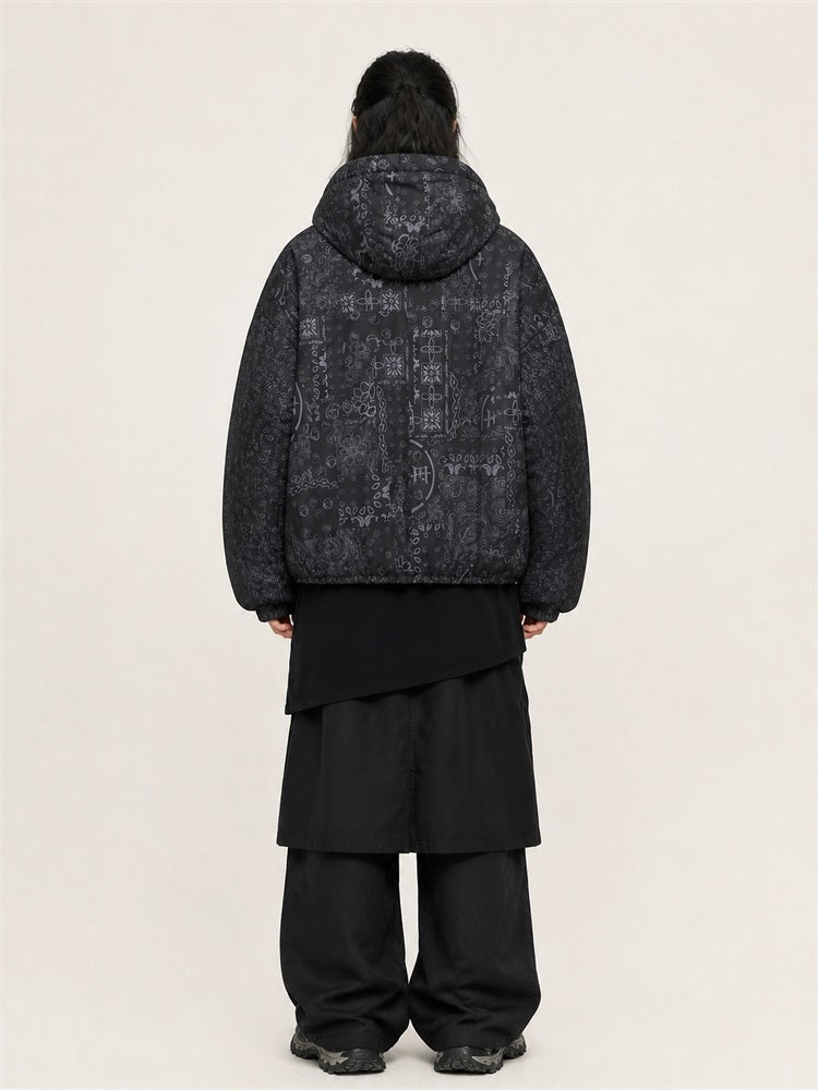 HEA All-Over Print Hooded Puffer Jacket