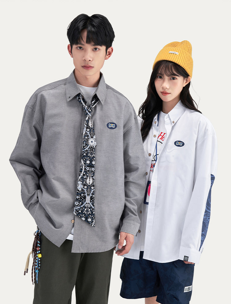 HEA Long Oversized Shirt with Unique Front Graphic Print Casual Streetwear T-shirt Unisex Fashion Shirt
