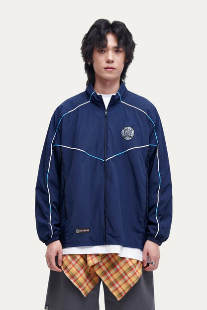 HEA Retro Sport Track Jacket, Unisex Streetwear Full-Zip Windbreaker