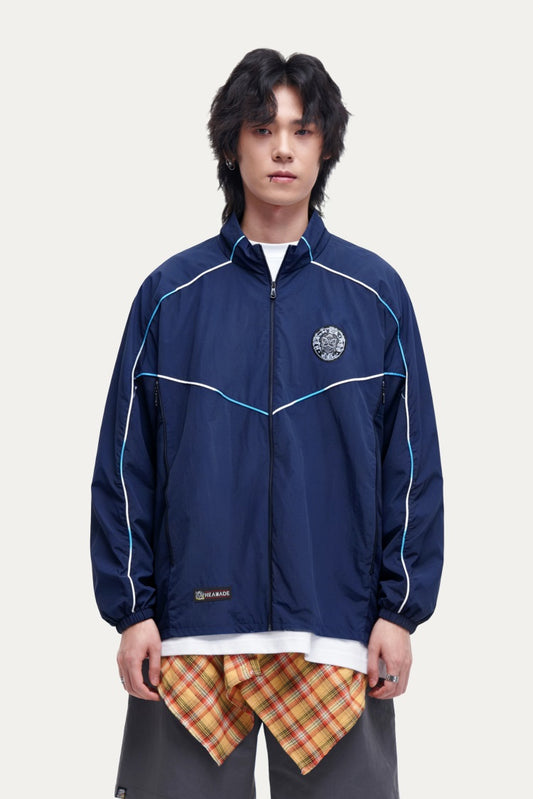 HEA Retro Sport Track Jacket, Unisex Streetwear Full-Zip Windbreaker