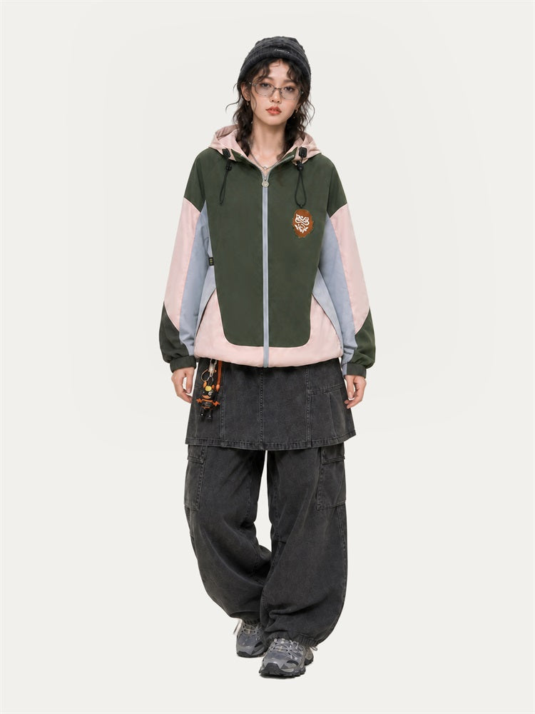 HEA Multi-Pocket Workwear Jacket – Contrast Collar Utility Coat
