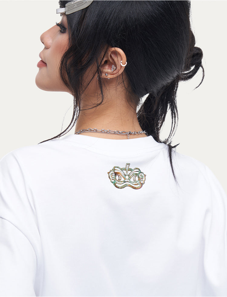 HEA Unisex Heavyweight Cotton Lion Graphic T-Shirt, Oversized Streetwear Short Sleeve Tee