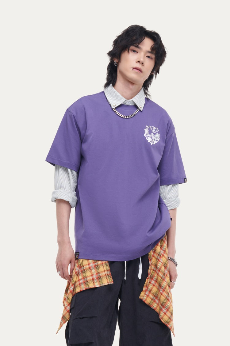 HEA Unisex Heavyweight Cotton Lion Graphic T-Shirt, Oversized Streetwear Short Sleeve Tee