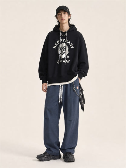 HEA Relaxed Drawstring Track Pants – Straight Leg Streetwear Pants