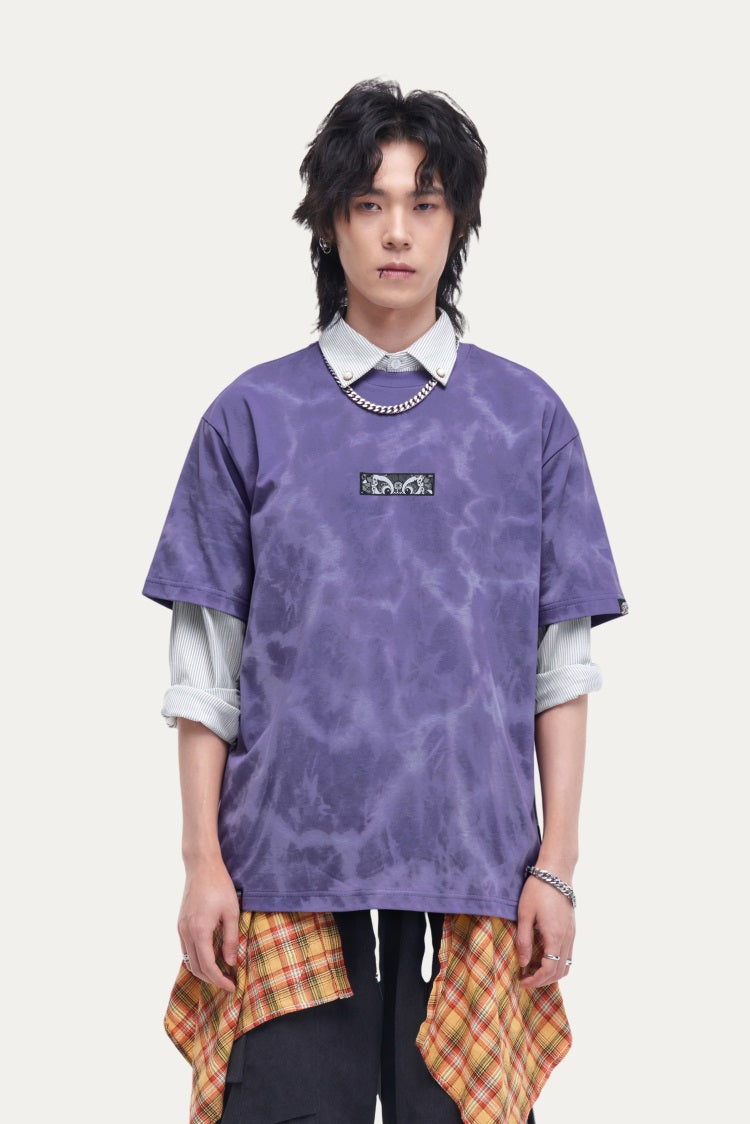 HEA Unisex Oversized Graphic T-Shirt, Crew Neck Cotton Tee with Front & Back Lion Print, Casual Streetwear Top for Men Women