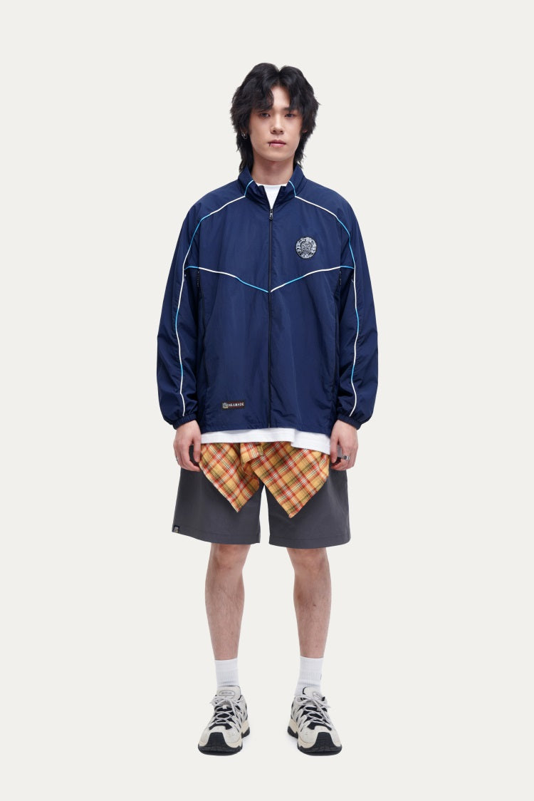 HEA Retro Sport Track Jacket, Unisex Streetwear Full-Zip Windbreaker