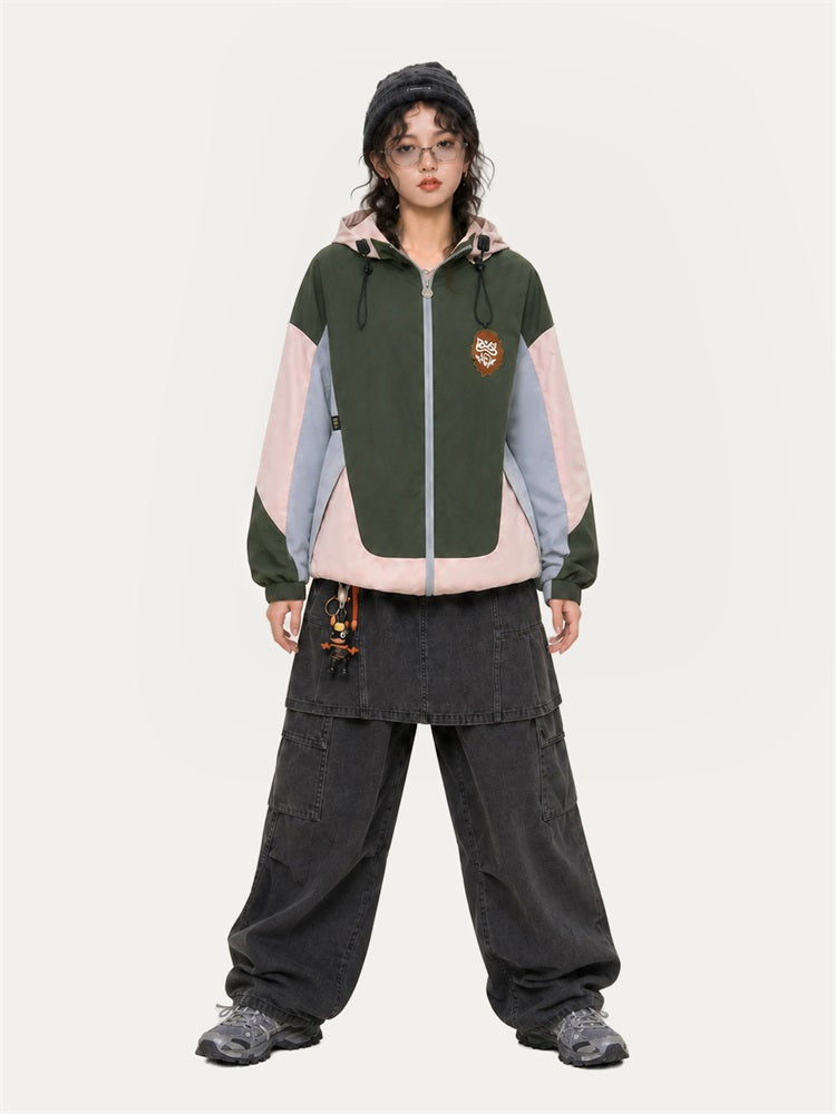 HEA Multi-Pocket Workwear Jacket – Contrast Collar Utility Coat