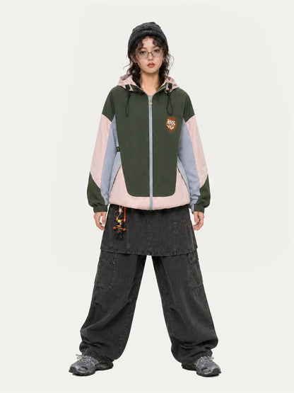 HEA Multi-Pocket Workwear Jacket – Contrast Collar Utility Coat
