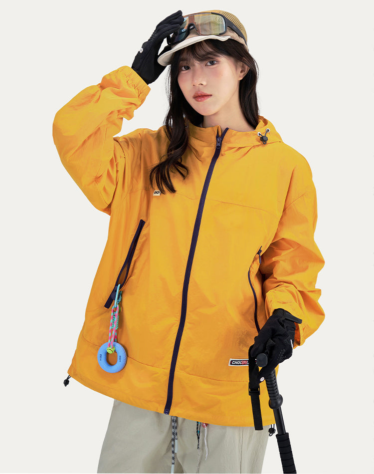 HEA Unisex Loose Fit Windbreaker Jacket with Lion Graphic, Casual Streetwear Outerwear for Spring and Summer