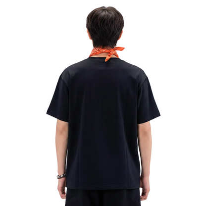 HEA Cartoon Graphic Print T-Shirt Casual Streetwear Short Sleeve Tee Unisex Trendy Cotton T-shirt