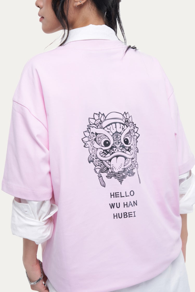 HEA Heavyweight Lion Graphic Tee | Unisex Oversized Streetwear Short Sleeve