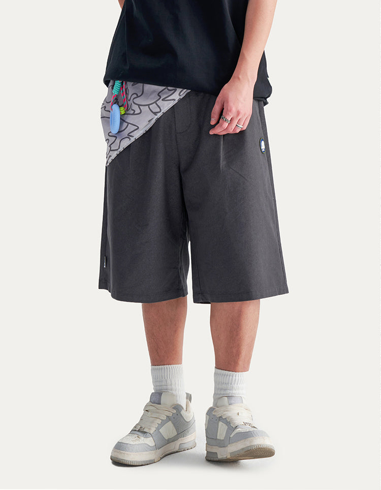HEA Unisex Solid Color Casual Shorts, Loose Fit Streetwear Shorts