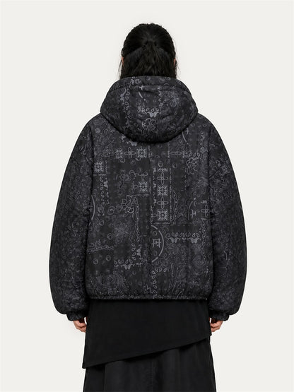 HEA All-Over Print Hooded Puffer Jacket