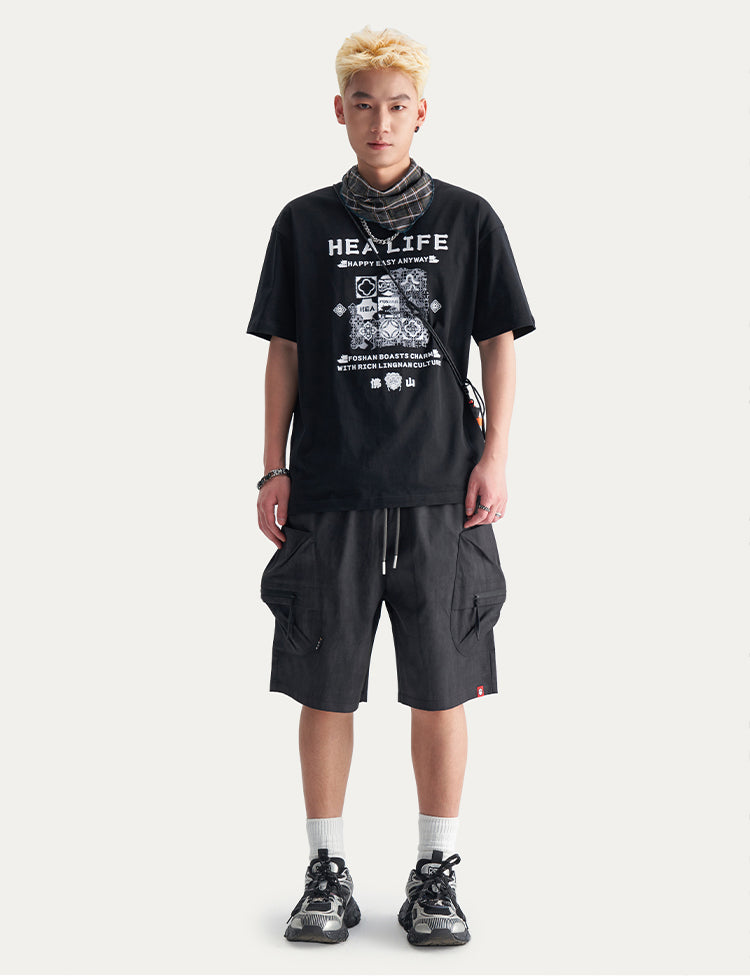 HEA Unisex Oversized Cotton Graphic T-Shirt, Casual Streetwear Short Sleeve Tee