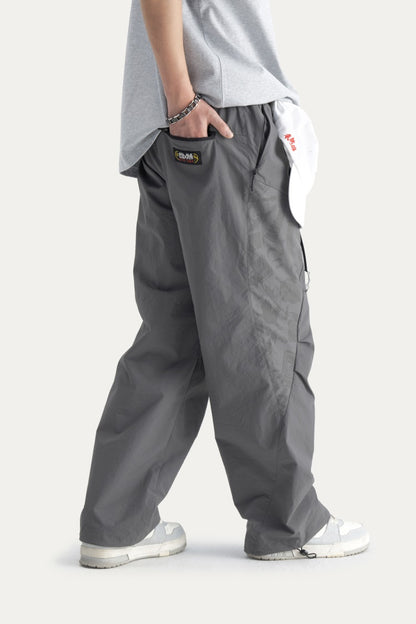 HEA Men’s Patchwork Print Cargo Pants, Casual Streetwear Loose Wide-Leg Trousers with Drawstring Waist