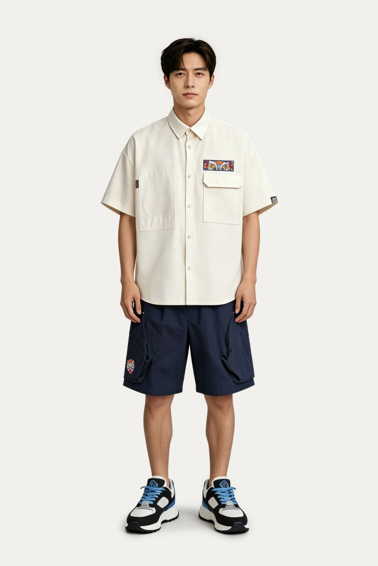HEA Bubble Texture Cargo Shorts, Unisex Drawstring Loose Casual Walking Shorts