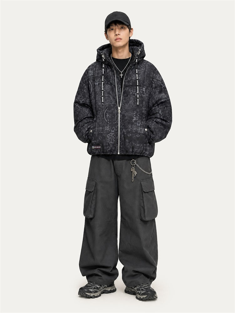 HEA All-Over Print Hooded Puffer Jacket
