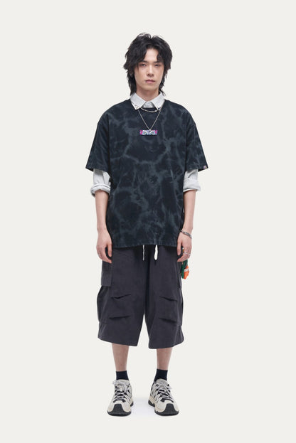 HEA Unisex Oversized Graphic T-Shirt, Crew Neck Cotton Tee with Front & Back Lion Print, Casual Streetwear Top for Men Women
