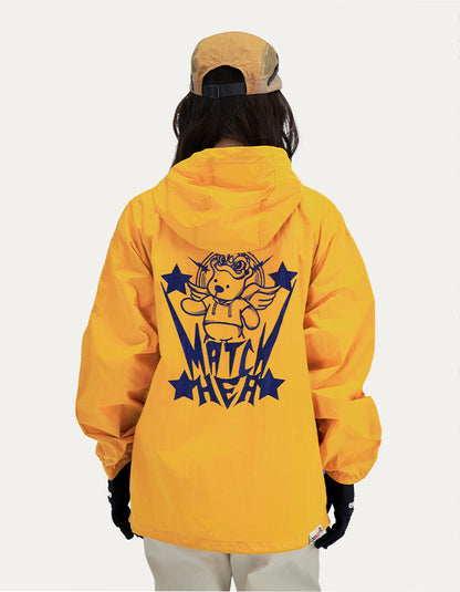 HEA Unisex Loose Fit Windbreaker Jacket with Lion Graphic, Casual Streetwear Outerwear for Spring and Summer