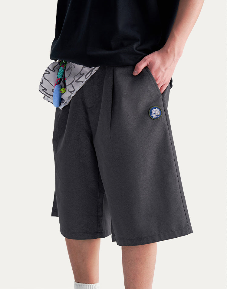 HEA Unisex Solid Color Casual Shorts, Loose Fit Streetwear Shorts