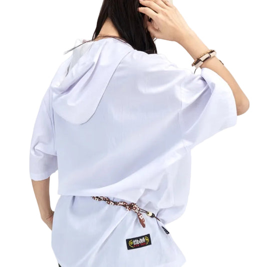HEA Half Button Short-Sleeve Hooded Polo Shirt
