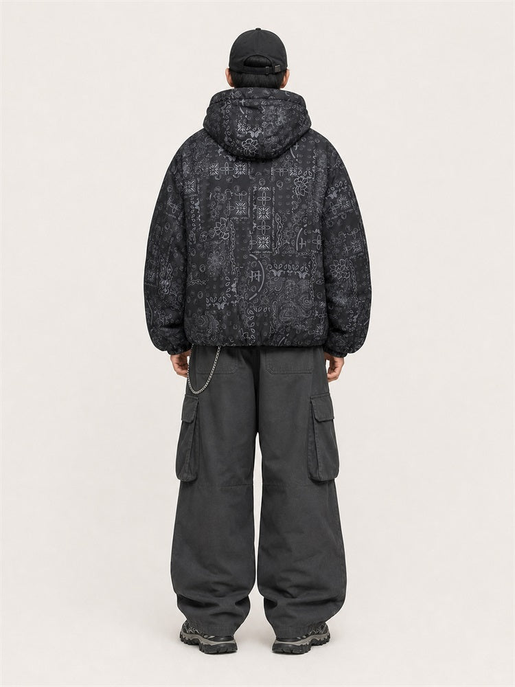 HEA All-Over Print Hooded Puffer Jacket