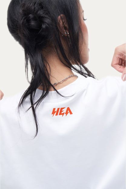 HEA Unisex Oversized Graphic T-Shirt, Crew Neck Cotton Tee with Front & Back Lion Print, Casual Streetwear Top for Men Women
