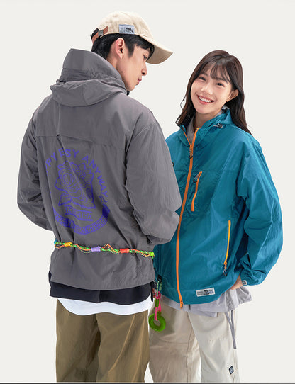 HEA Loose Fit Trench Coat with Zipper Closure Casual Outerwear Unisex Fashion Coat