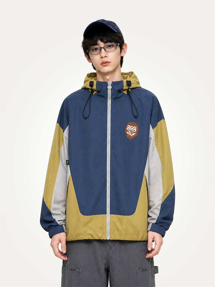 HEA Multi-Pocket Workwear Jacket – Contrast Collar Utility Coat