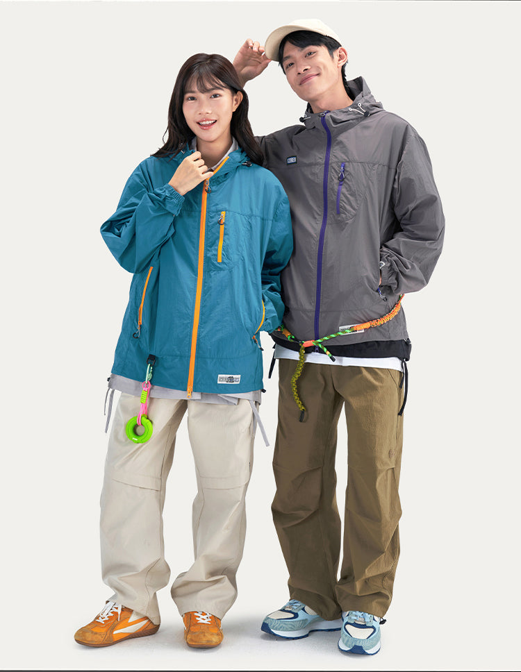 HEA Loose Fit Trench Coat with Zipper Closure Casual Outerwear Unisex Fashion Coat