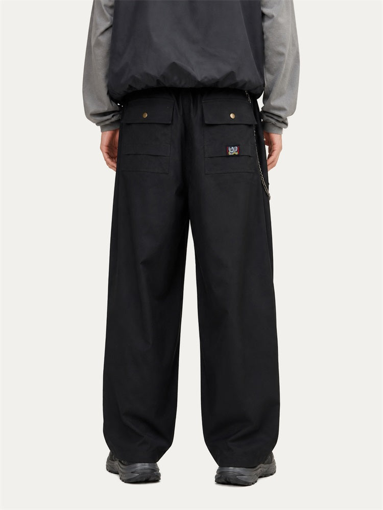 HEA Relaxed Woven Drawstring Pants – Straight Leg Streetwear Trousers