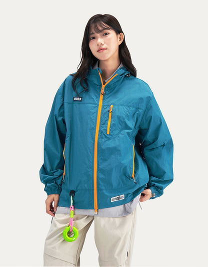 HEA Loose Fit Trench Coat with Zipper Closure Casual Outerwear Unisex Fashion Coat